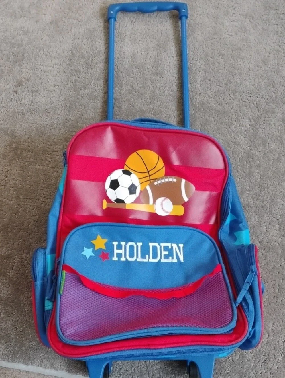 Stephen Joseph Personalized  Holden Rolling Backpack - Sports Design